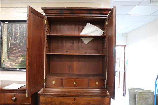 A 19th century mahogany secretaire bookcase W.106cm